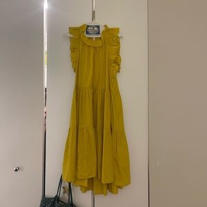 Yellow Ulla Johnson midi dress